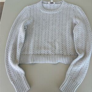 white cropped sweater